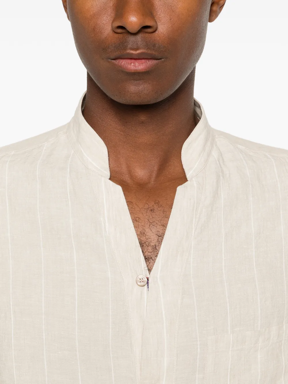 Sease Fish Tall Striped Shirt in Neutrals, view 5