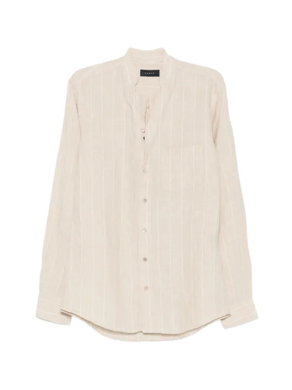Sease Fish Tall Striped Shirt in Neutrals