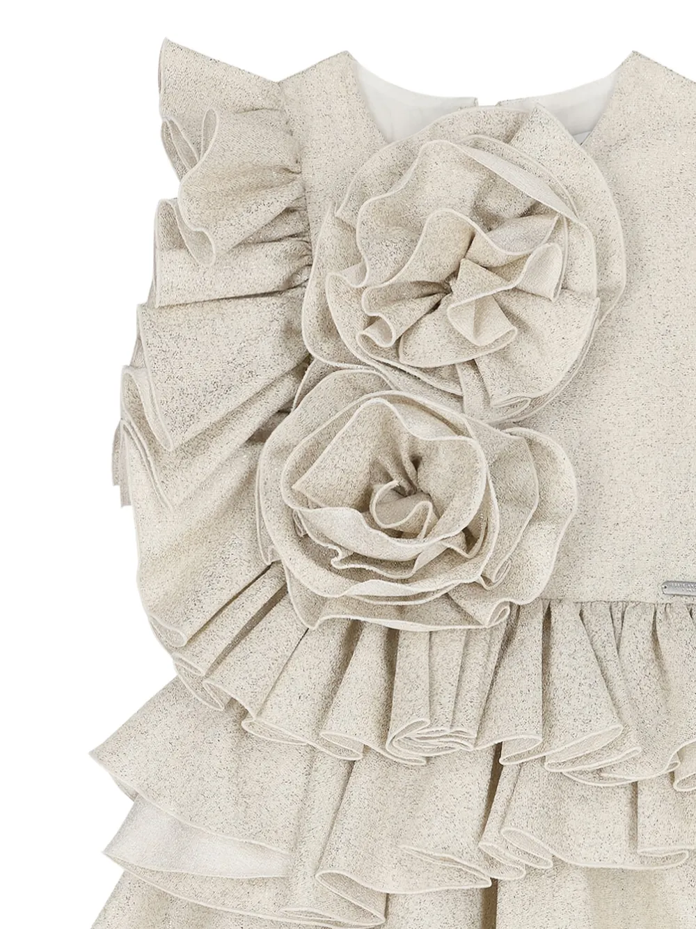 Jessie And James Flower-applique Ruffled Dress In Multi