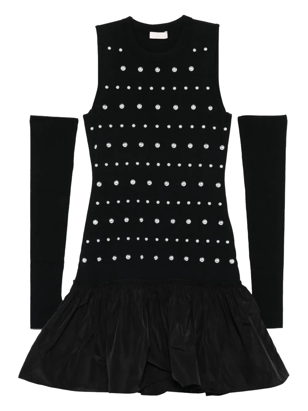 LIU JO embellished ruffled mini dress - Nero