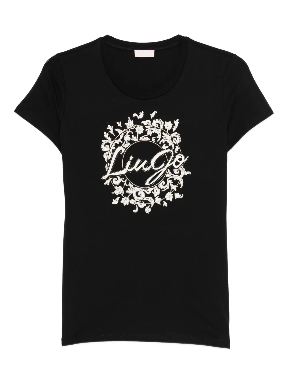 LIU JO floral logo T-shirt - Nero