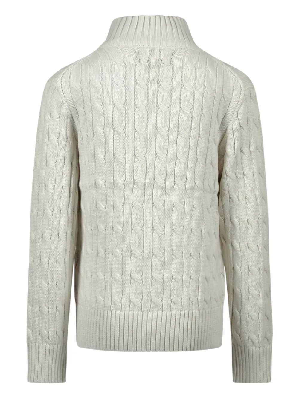 POLO RALPH LAUREN KIDS Kabelgebreid vest met rits Wit