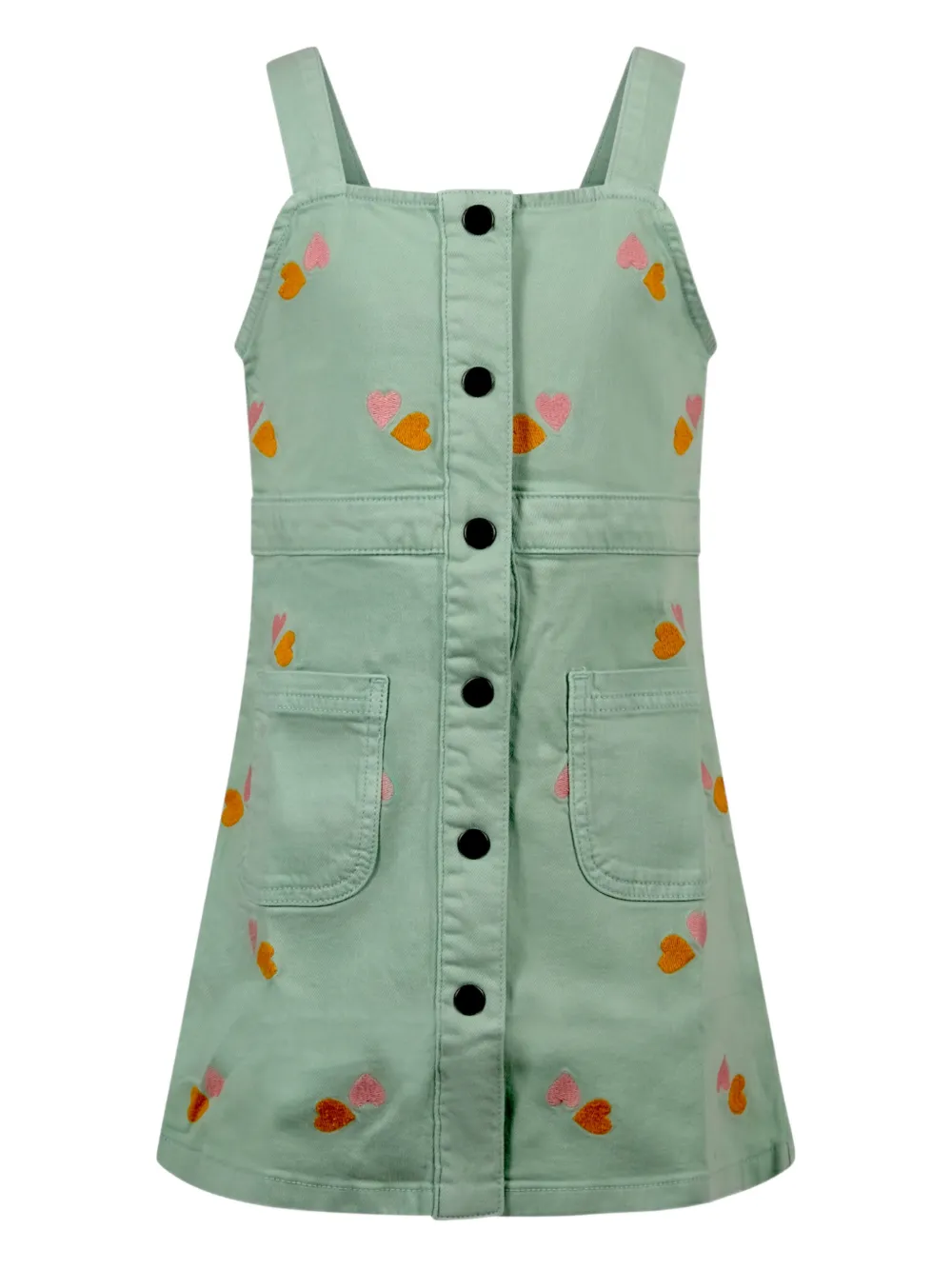 Stella McCartney Kids heart-detail buttoned dress - Verde