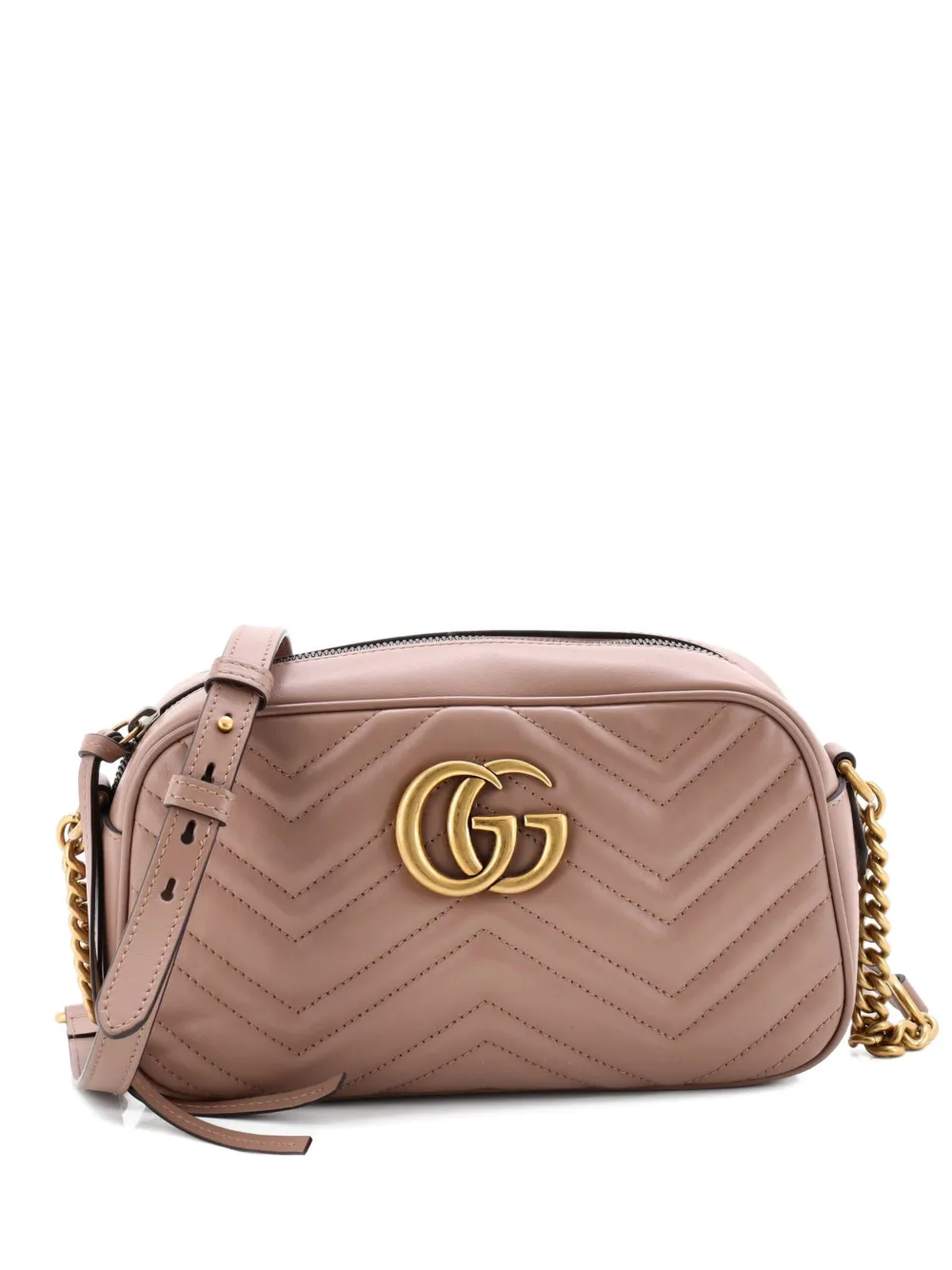 Gucci Pre-Owned Borsa a tracolla GG Marmont piccola in pelle trapuntata con motivo diagonale - Toni neutri