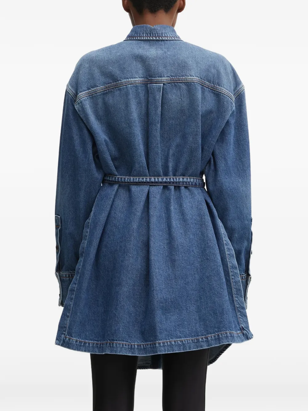 Sportmax belted denim shirt Blauw