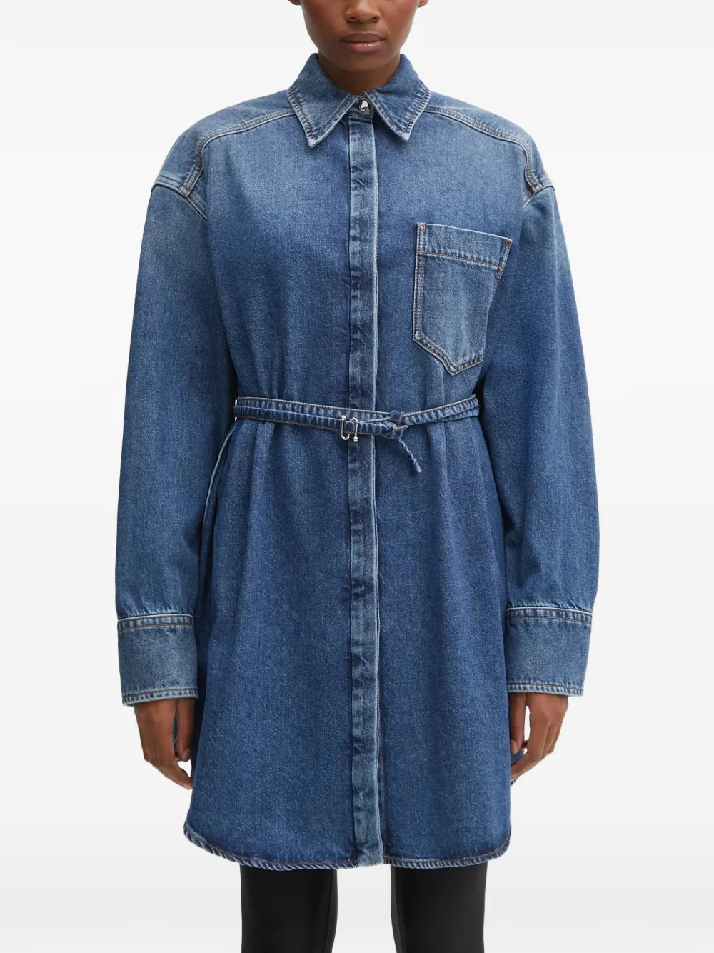 Sportmax belted denim shirt - Blau