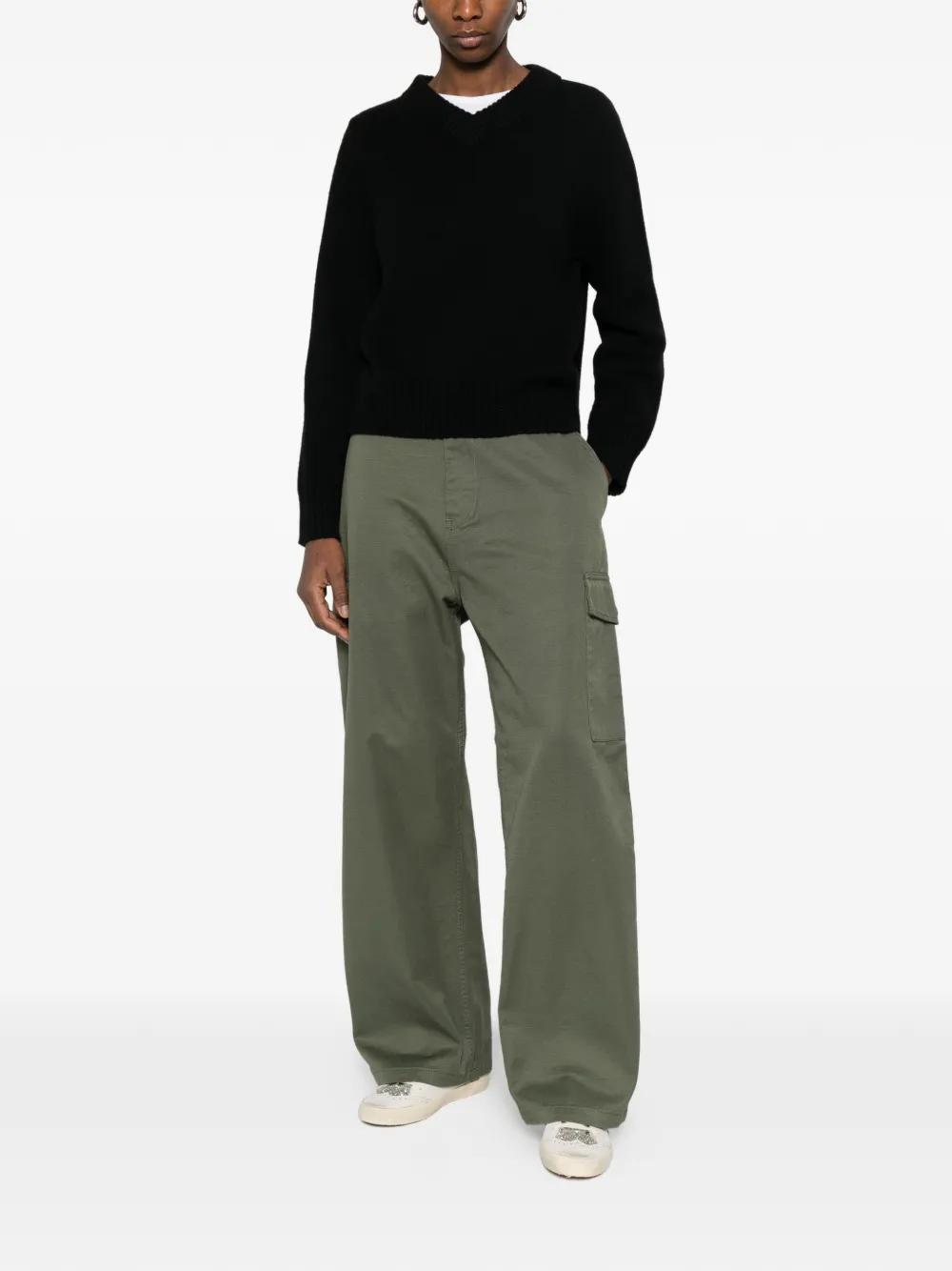 Carhartt WIP Broek met zak en riemlus Groen