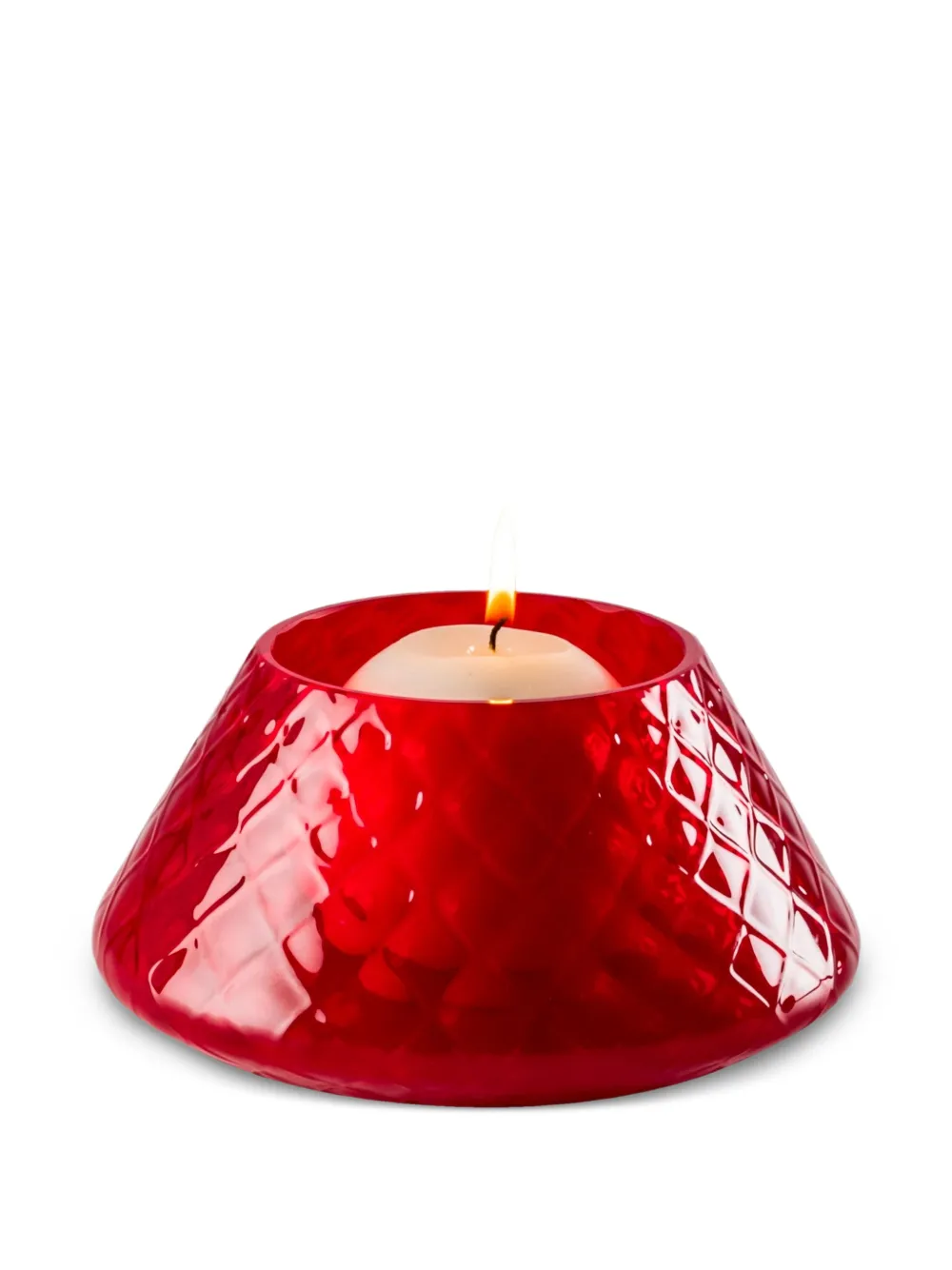 Venini Lele Glass Candle Holder In Red