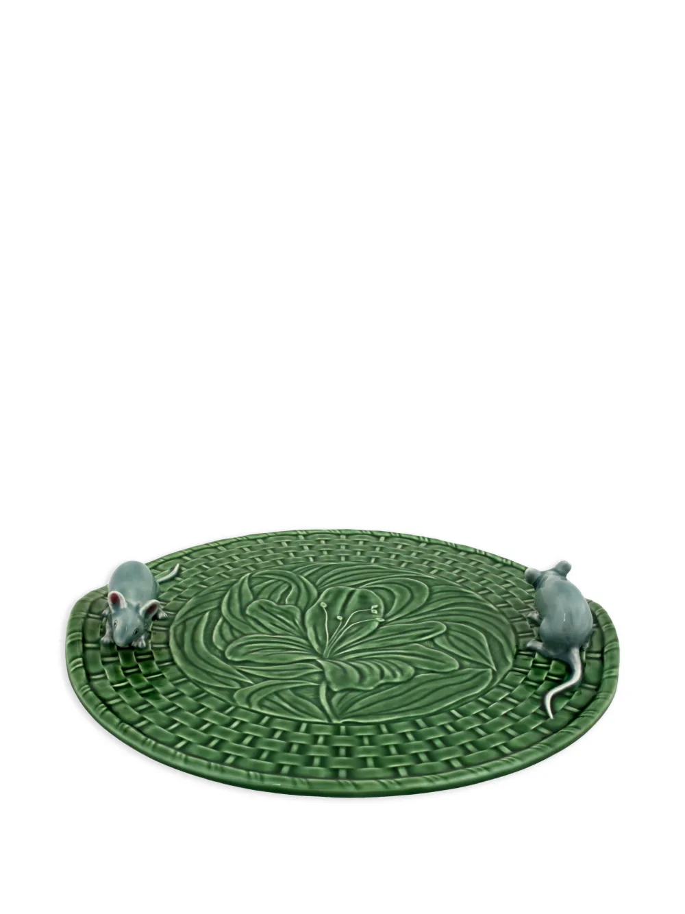 Bordallo Pinheiro lilies mouse cheese tray - Verde