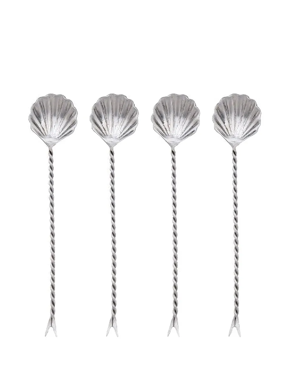 Bitossi Home Sea Shell Appetizer Forks Set (set Of Four) In Silver