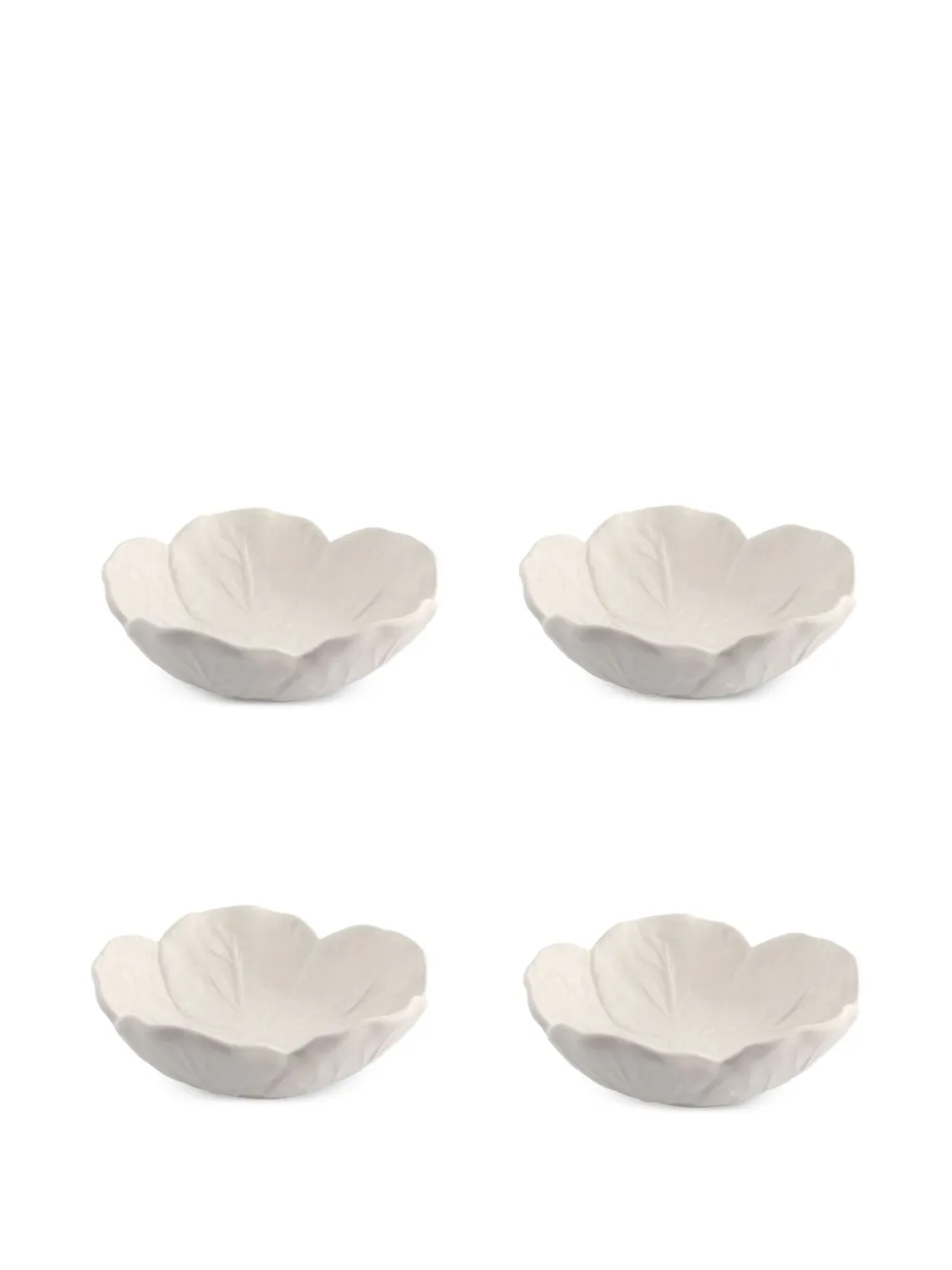 Bordallo Pinheiro big Cabbage leaf cup (four-person setting) - Bianco