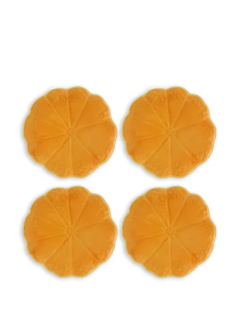 Bordallo Pinheiro Pumpkin embossed shallow plate (four-person setting)
