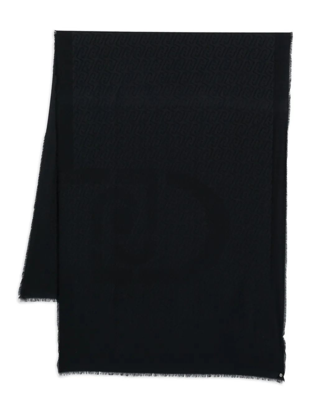 LIU JO monogram fringed scarf | Black | Image 1