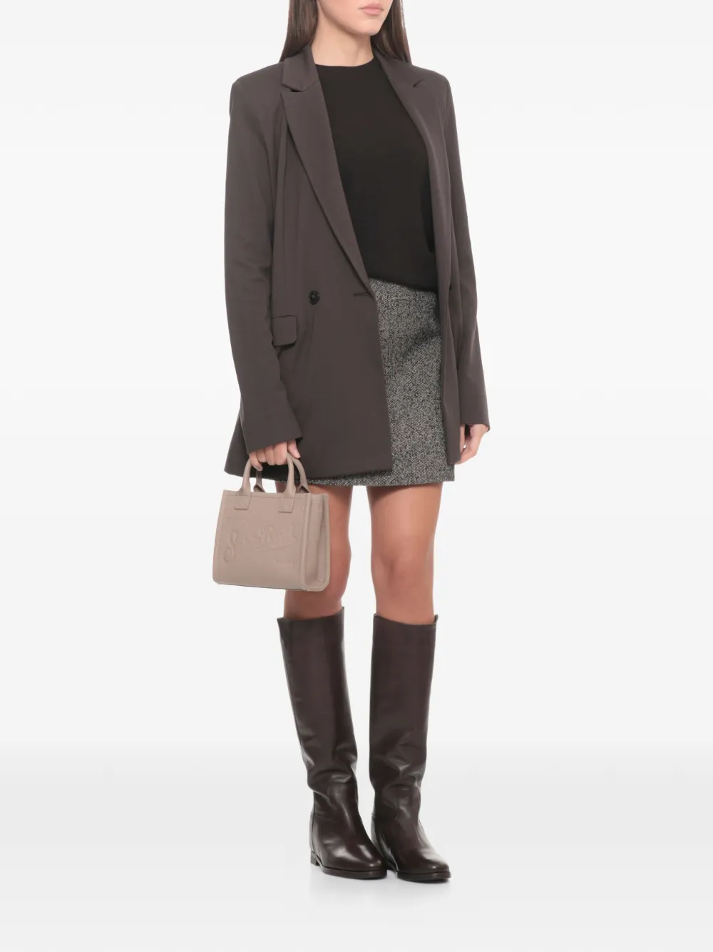 MC2 Saint Barth Vanity mini-shopper met reliëf Beige