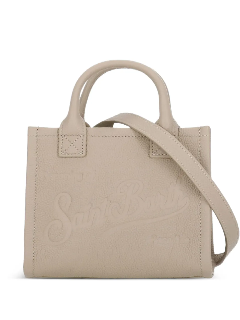 Mc2 Saint Barth Mini Vanity Embossed Tote Bag In Black