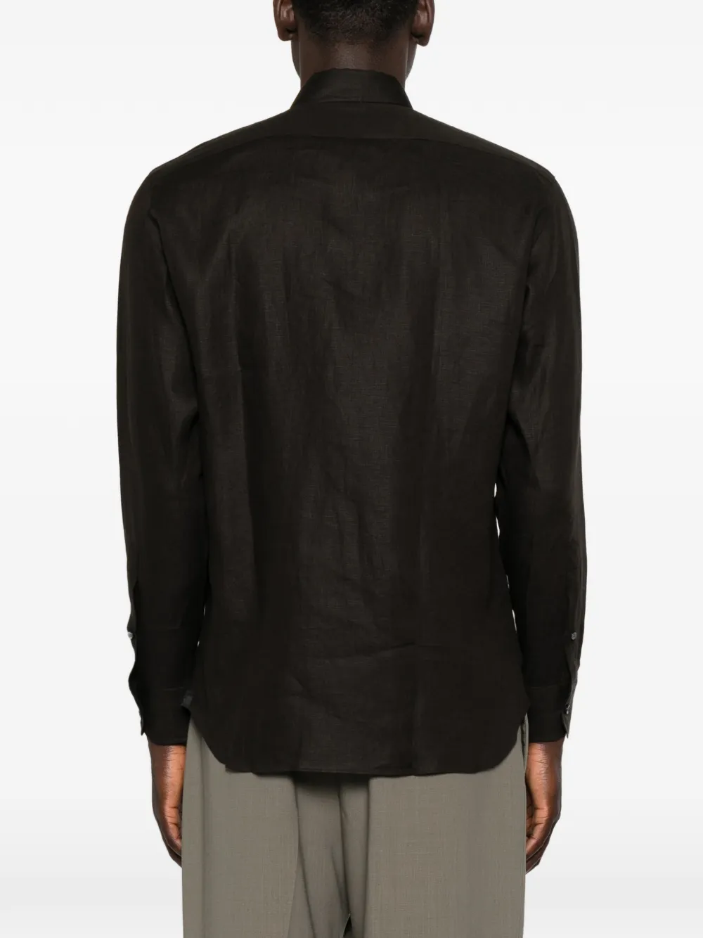 Zegna Button-up overhemd Bruin