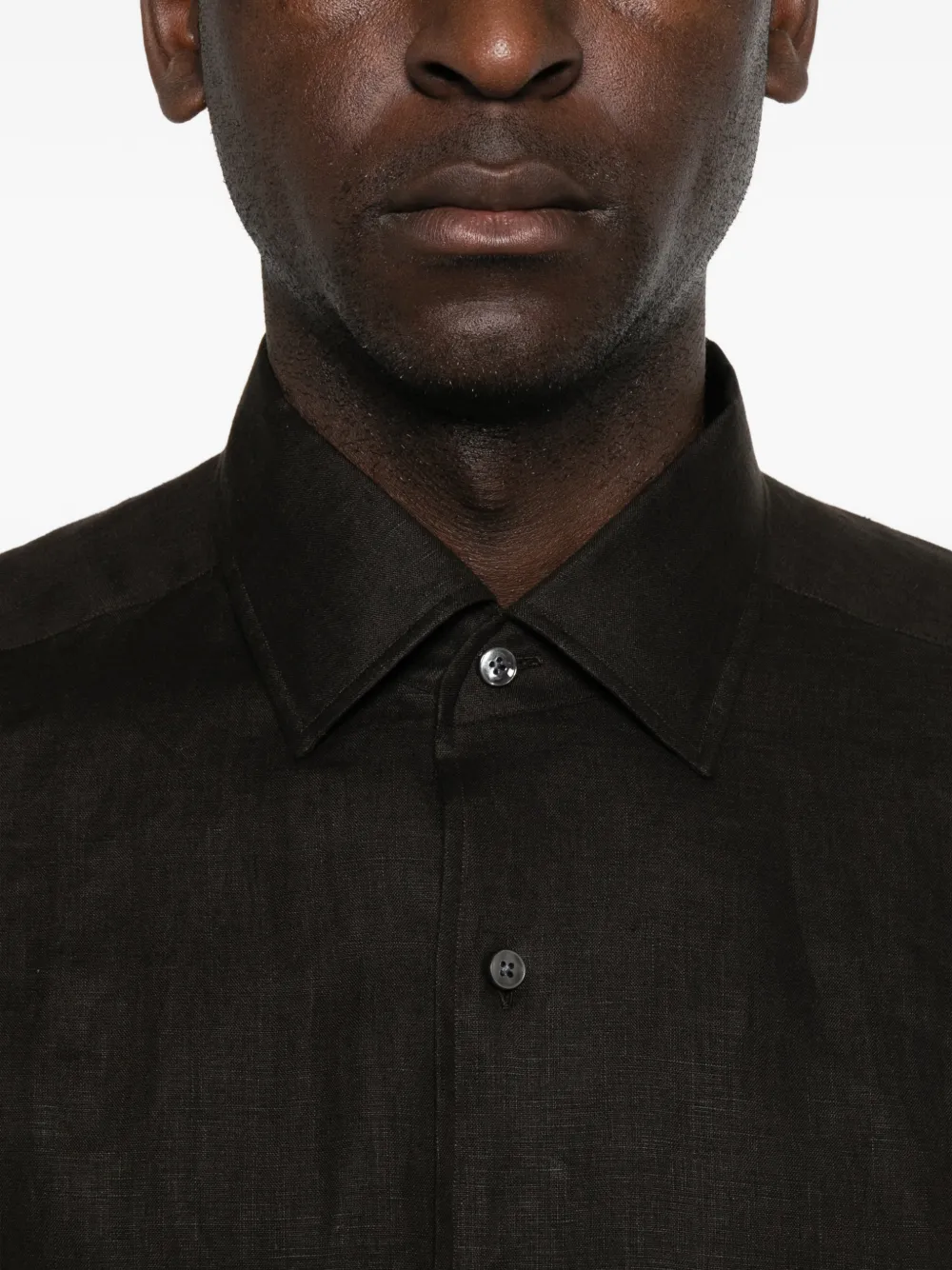 Zegna Button-up overhemd Bruin