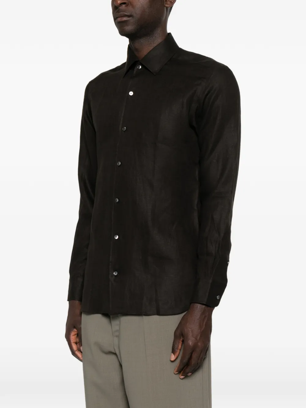 Zegna Button-up overhemd Bruin