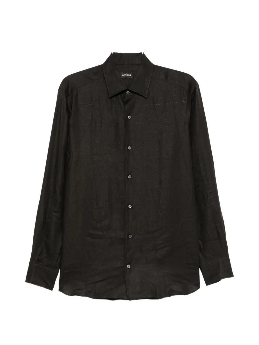 Zegna long-sleeve button-up shirt - Brown