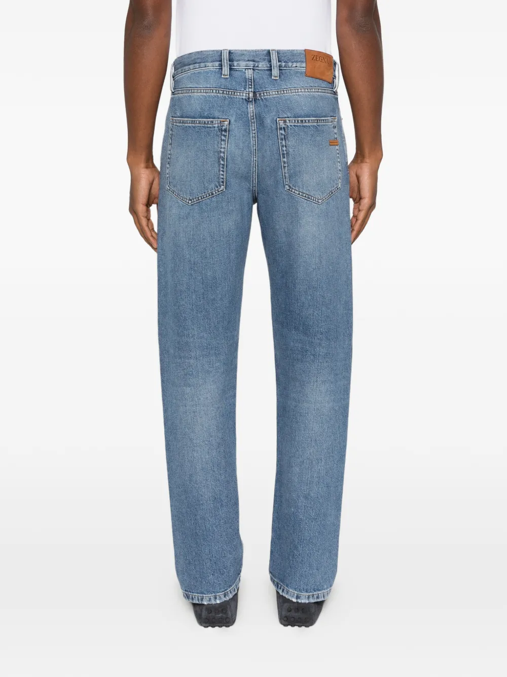 Zegna Jeans met riemlussen Blauw