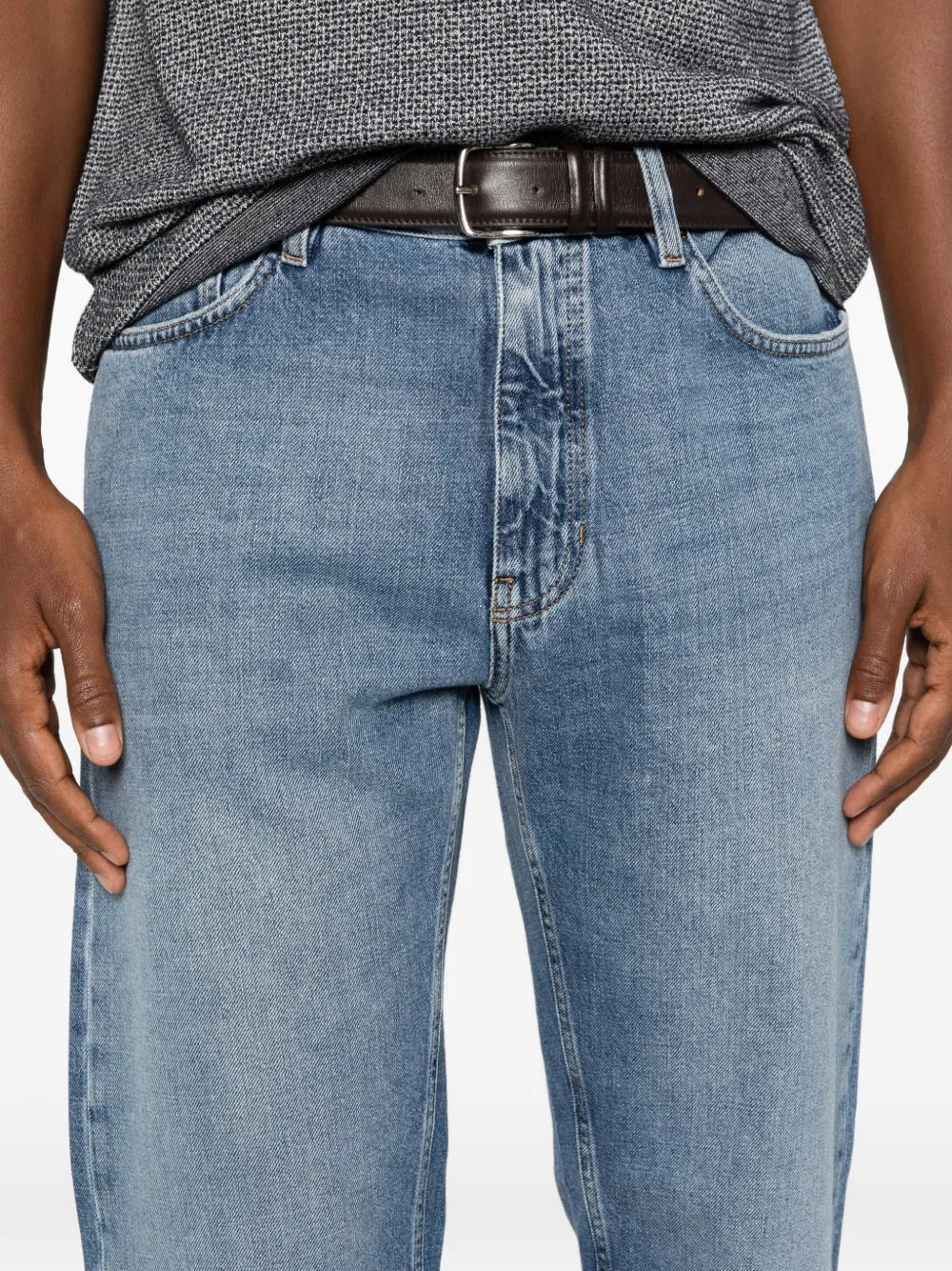 Zegna Jeans met riemlussen Blauw