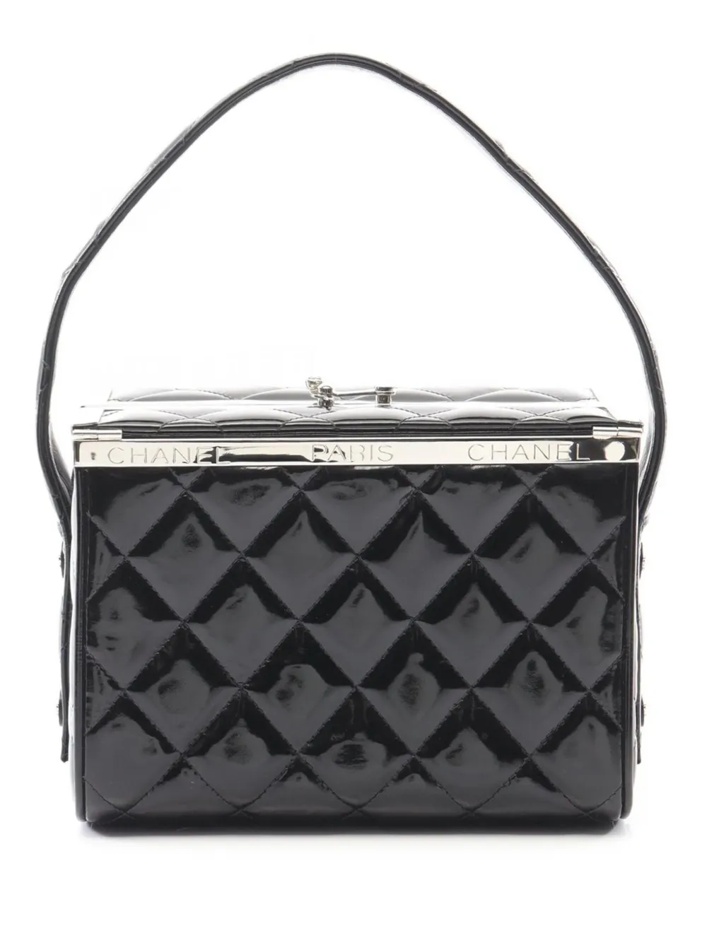 CHANEL Pre-Owned Trousse CC in pelle verniciata trapuntata 1996-1997 - Nero