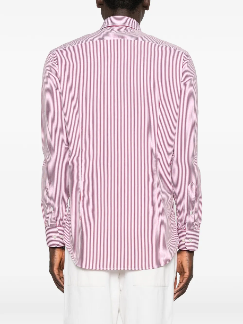 striped logo-detail shirt