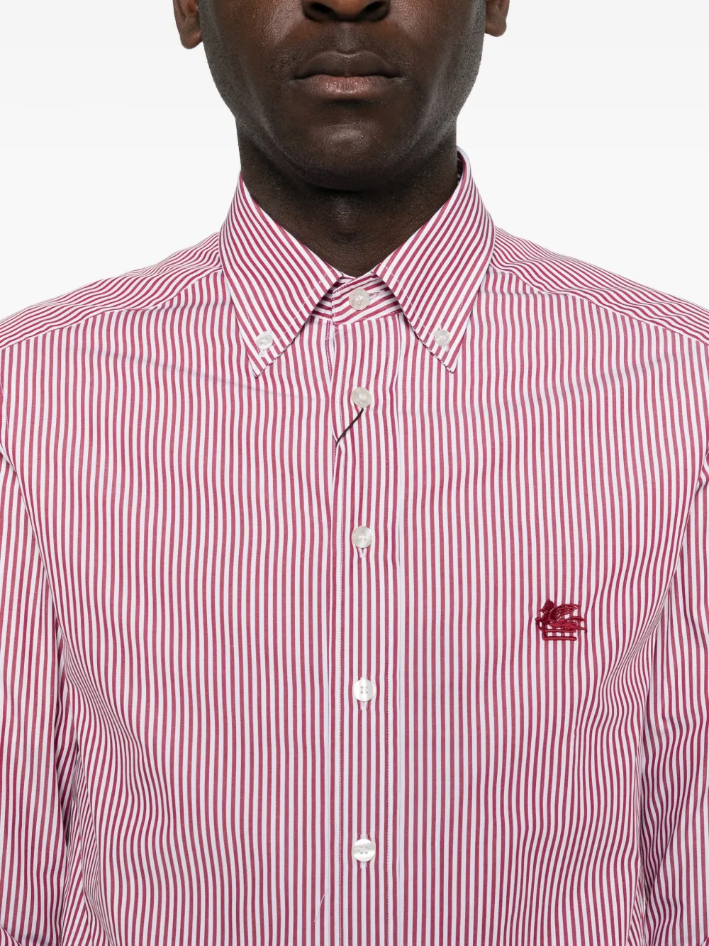 striped logo-detail shirt
