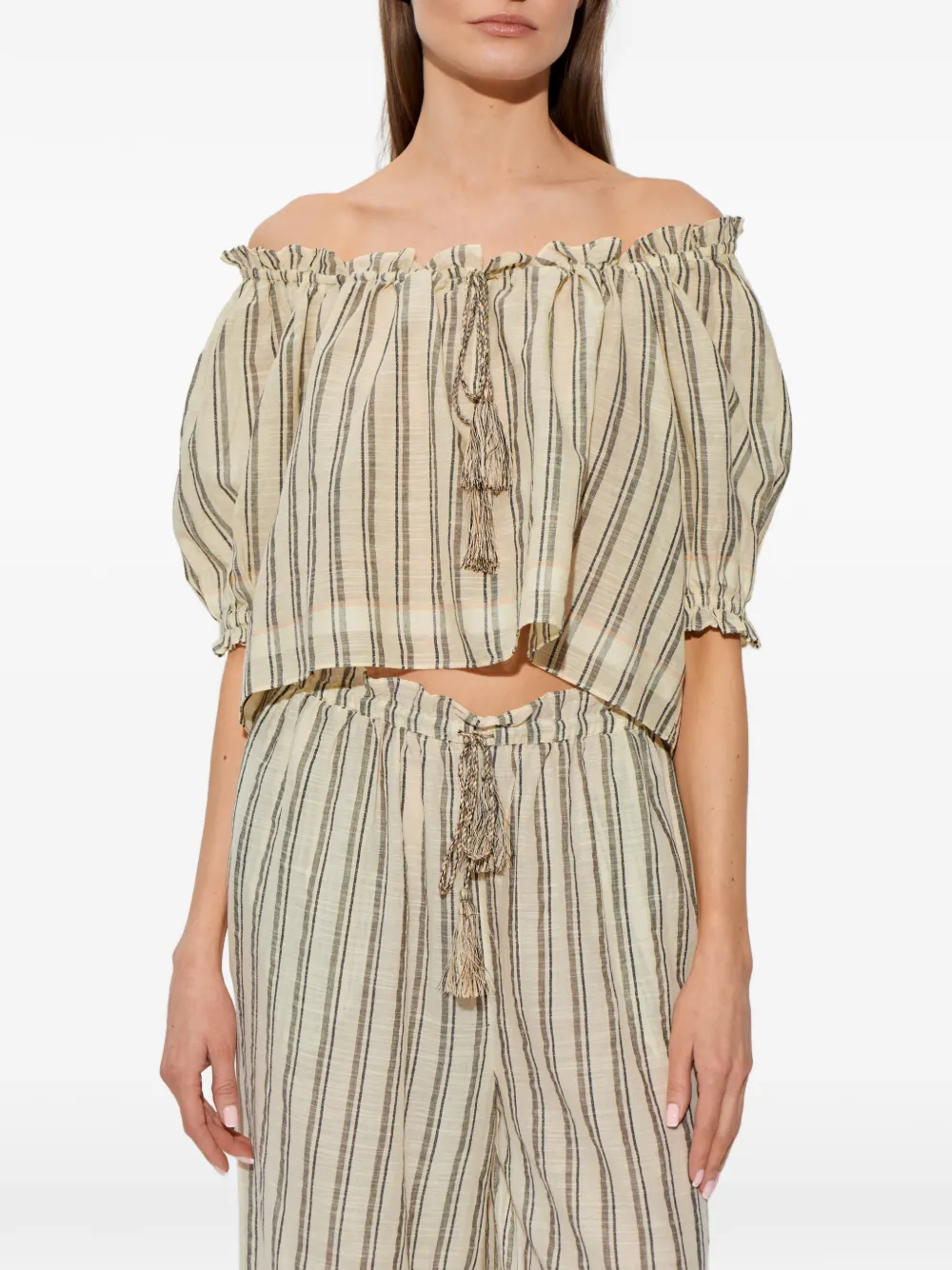 Paros Ruffled Striped Top