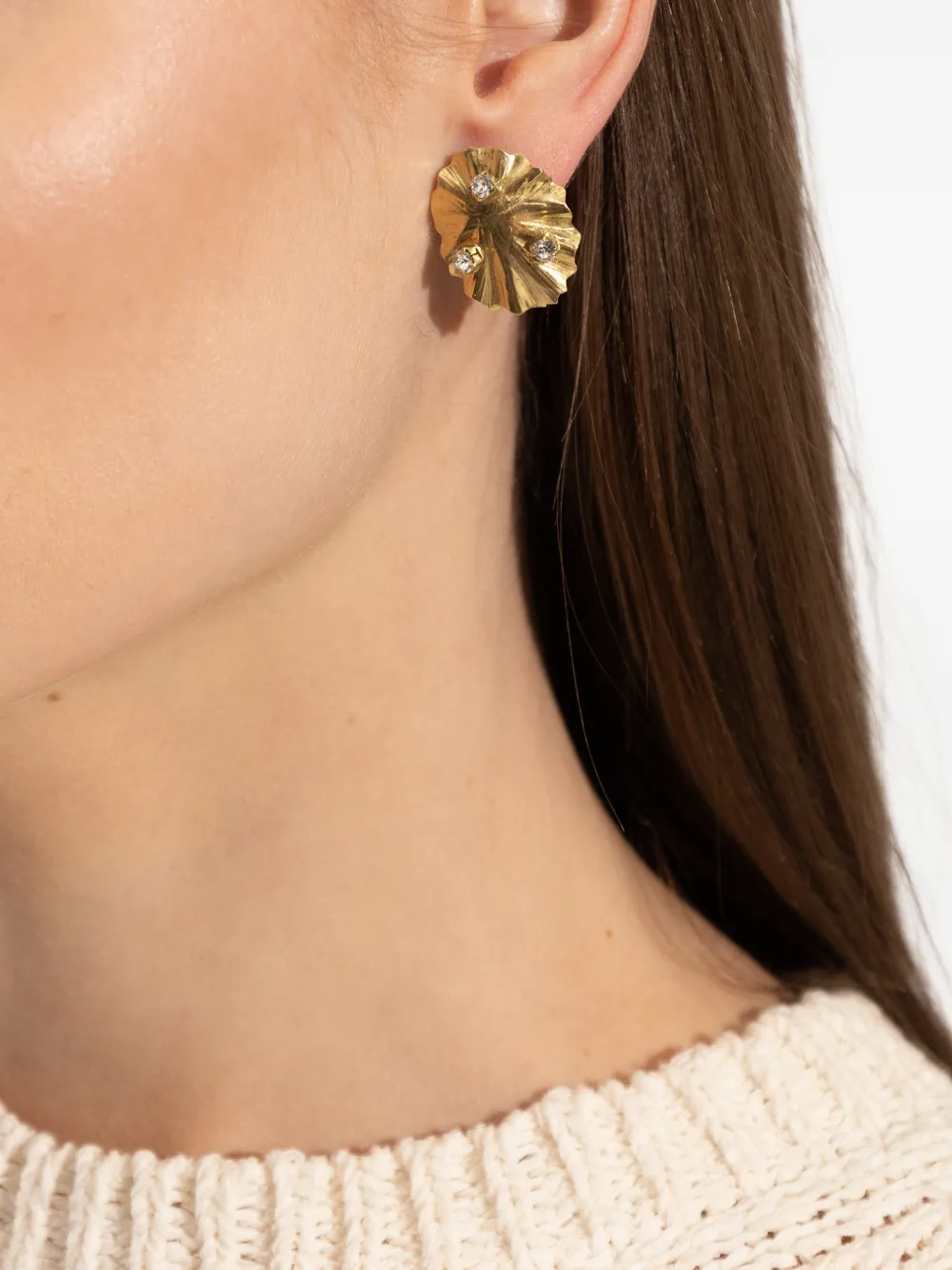 Ulla Johnson ruffled-design earrings - Goud