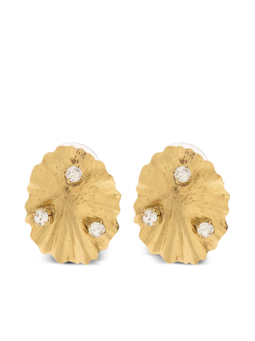 Ulla Johnson ruffled-design earrings - Oro