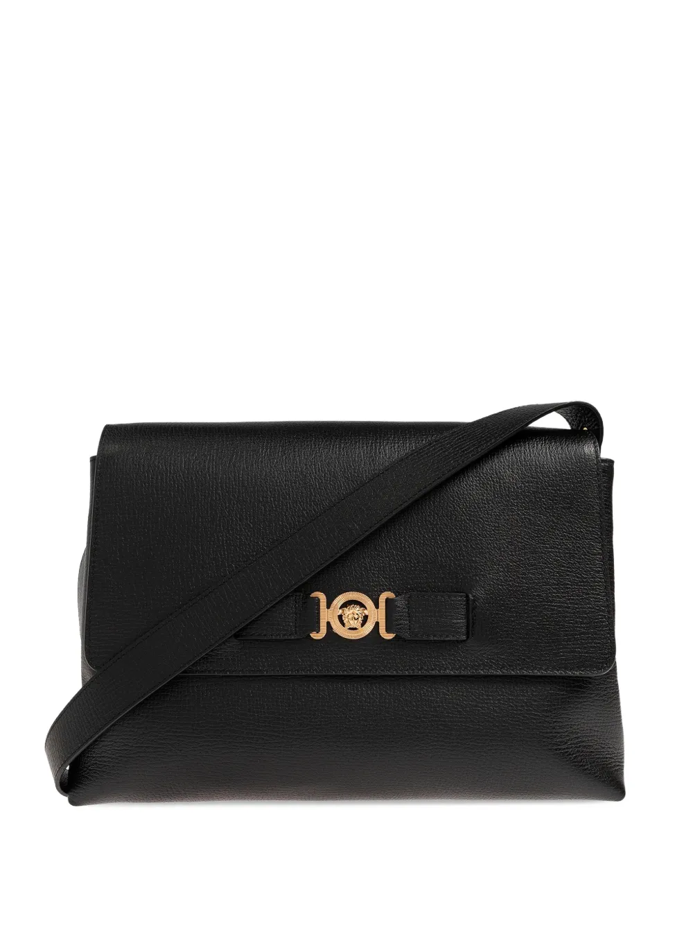Versace Medusa Biggie leather messenger bag - Nero