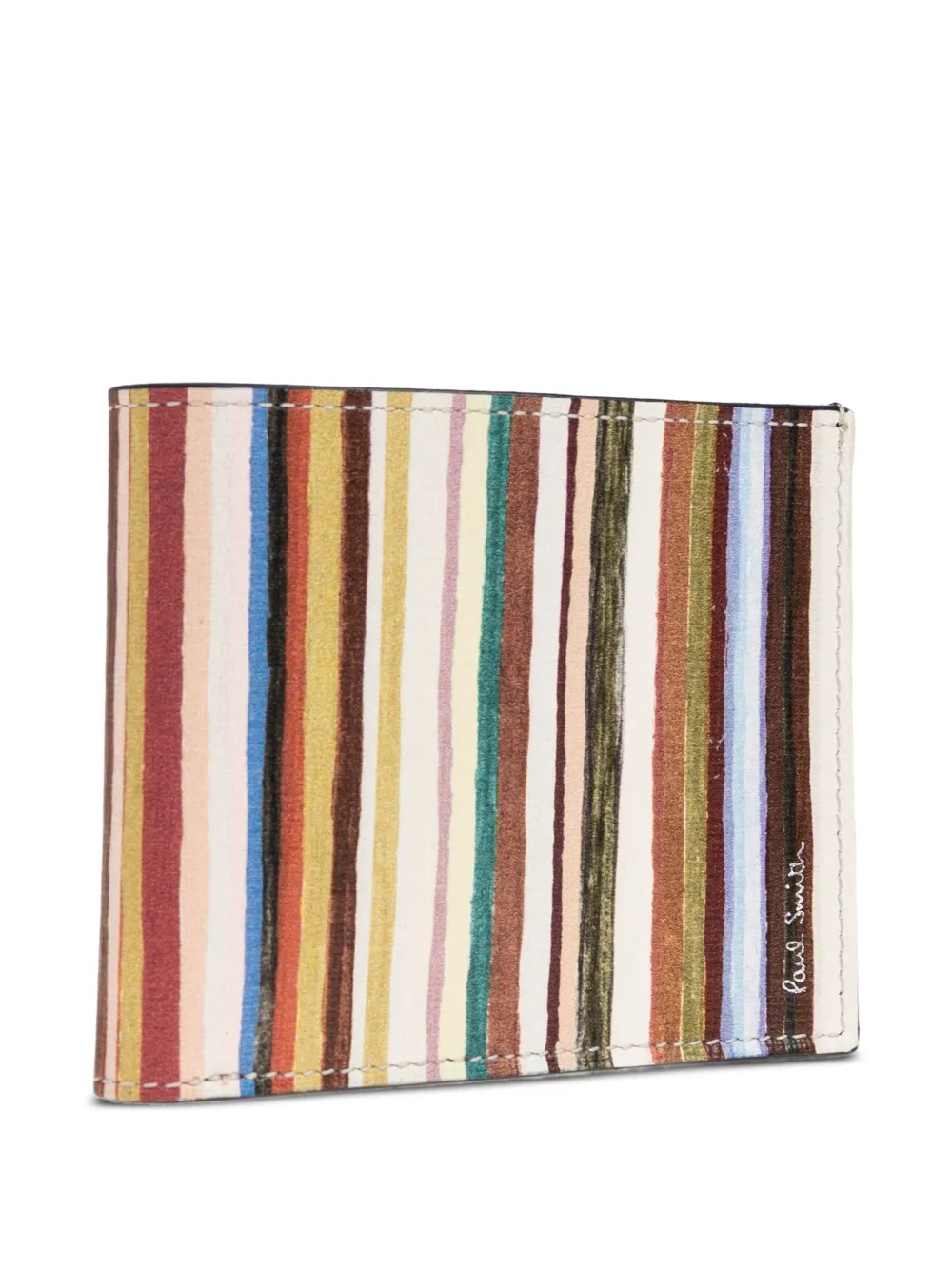  Paul Smith Striped Leather Cardholder - Neutrals 