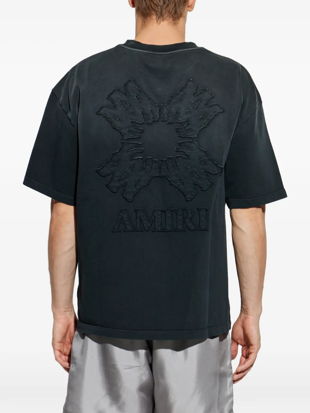 AMIRI T-shirt met geborduurd logo Zwart