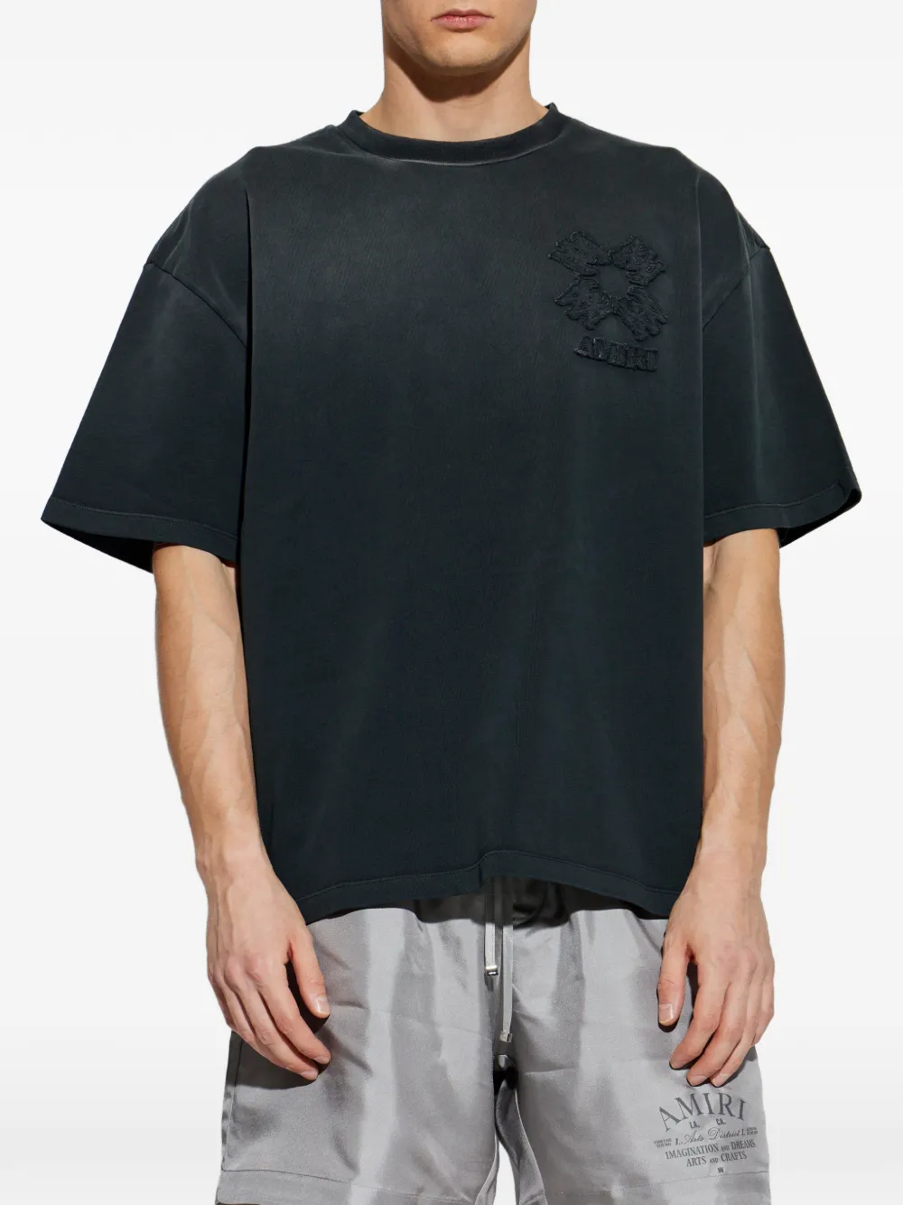 AMIRI T-shirt met geborduurd logo Zwart