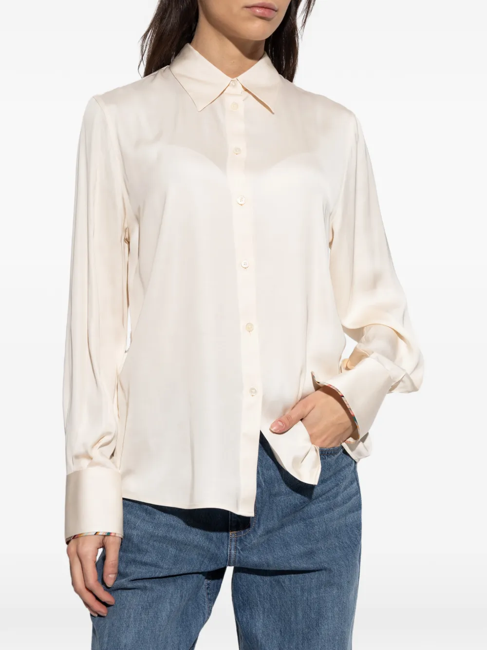  Ps Paul Smith Buttoned Shirt - Neutrals 