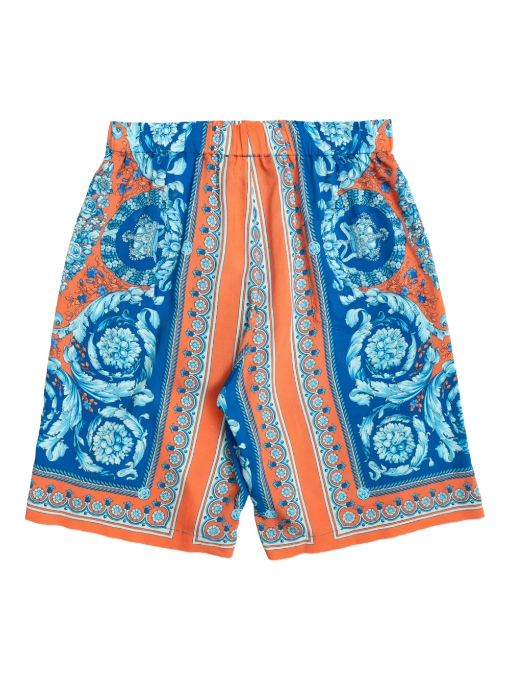  Versace Kids Floral-print Shorts - Blue 