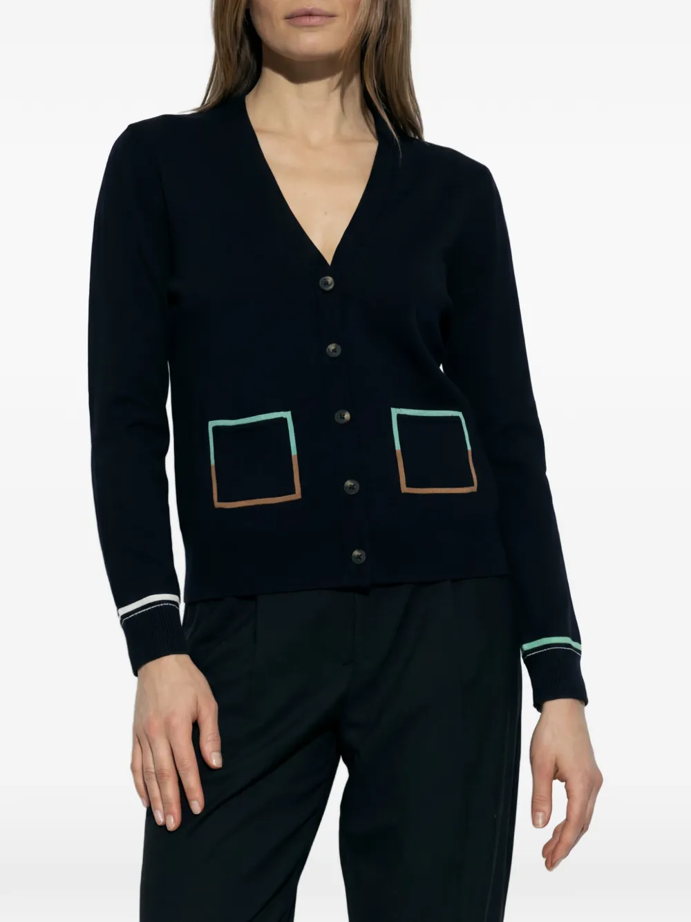  Ps Paul Smith Pocket V-neck Cardigan - Black 