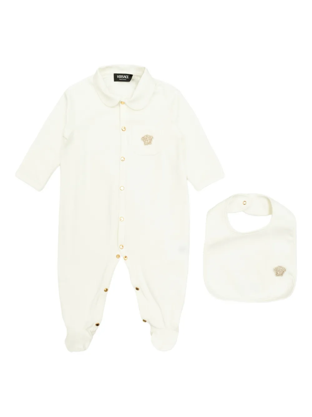 Versace Kids button babygrow set - Nude