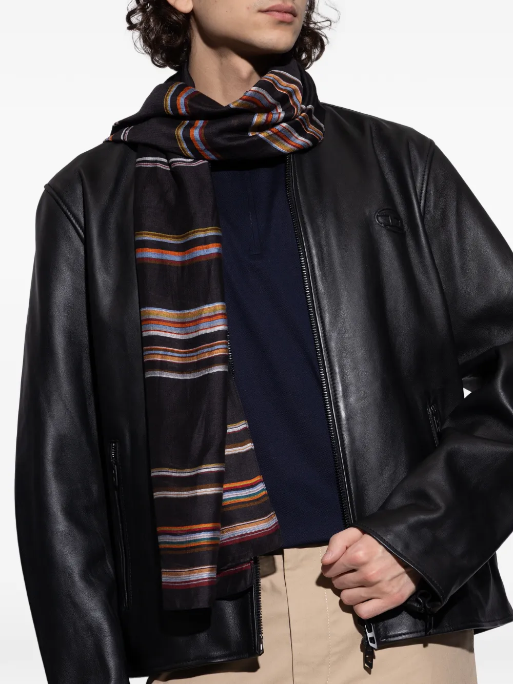 Paul Smith striped scarf - Zwart