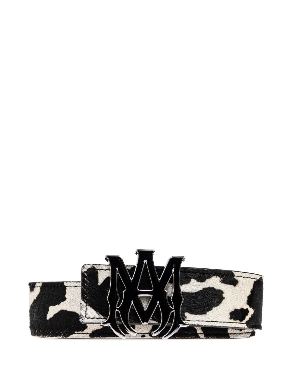 AMIRI logo cow print belt - Bianco