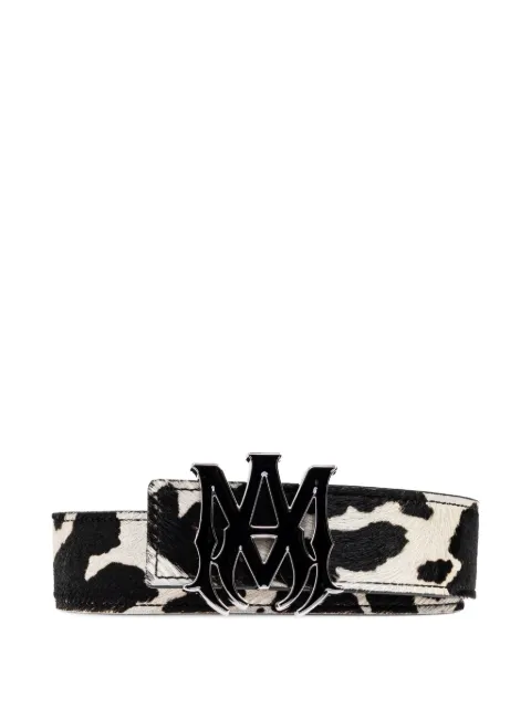AMIRI logo cow print belt
