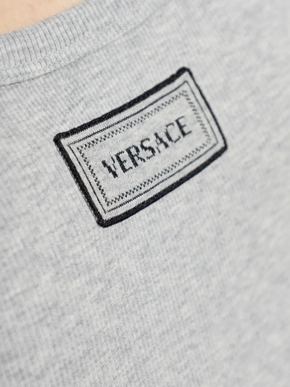 Versace Geribbelde stretch-katoenen tanktop Grijs