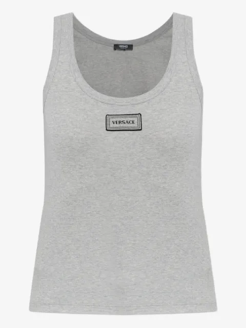 Versace ribbed stretch cotton tank top