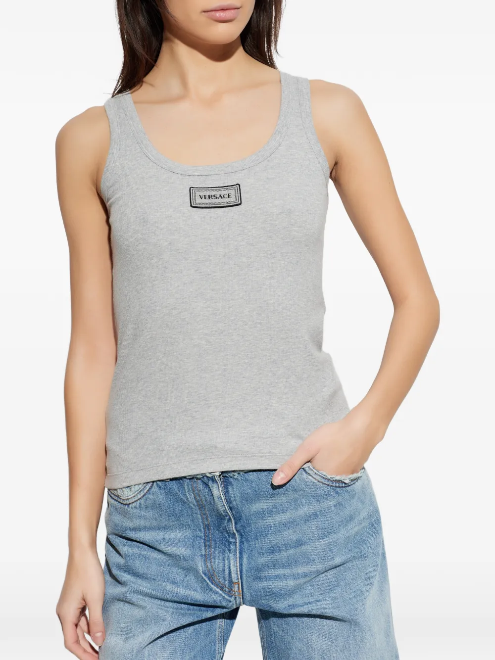  Versace Label T-shirt - Grey 