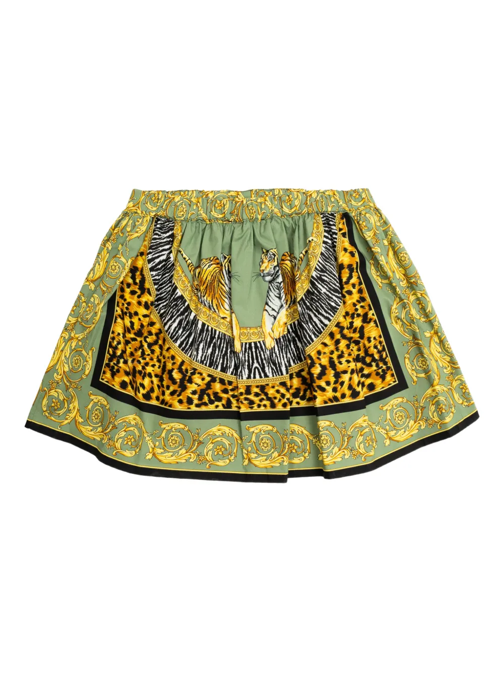 Versace Kids Rok met tijgerprint Groen