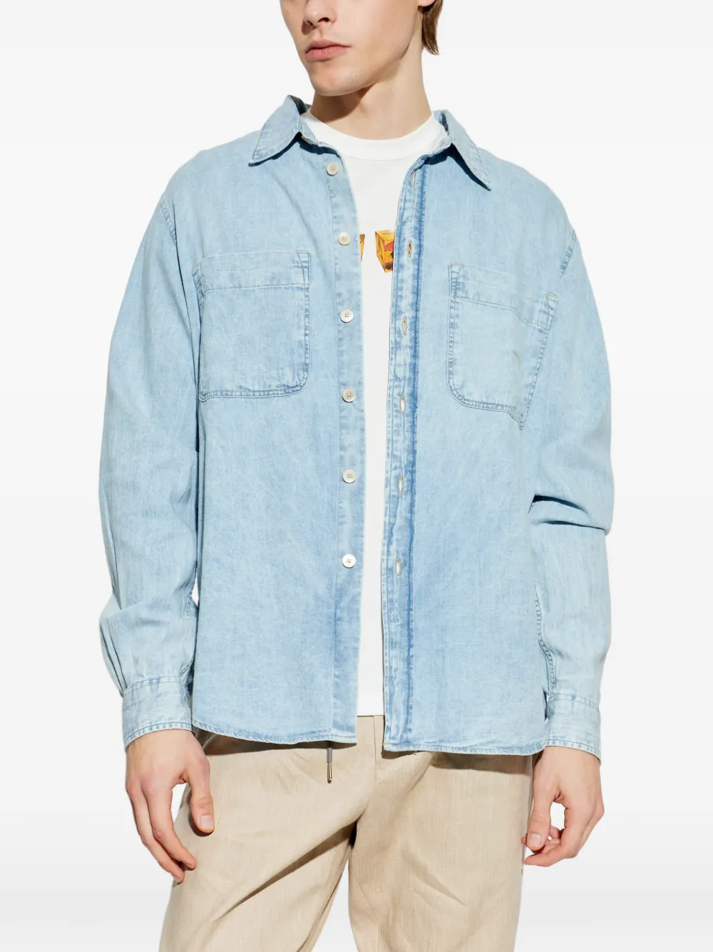  Ps Paul Smith Buttoned Pocket Denim Shirt - Blue 