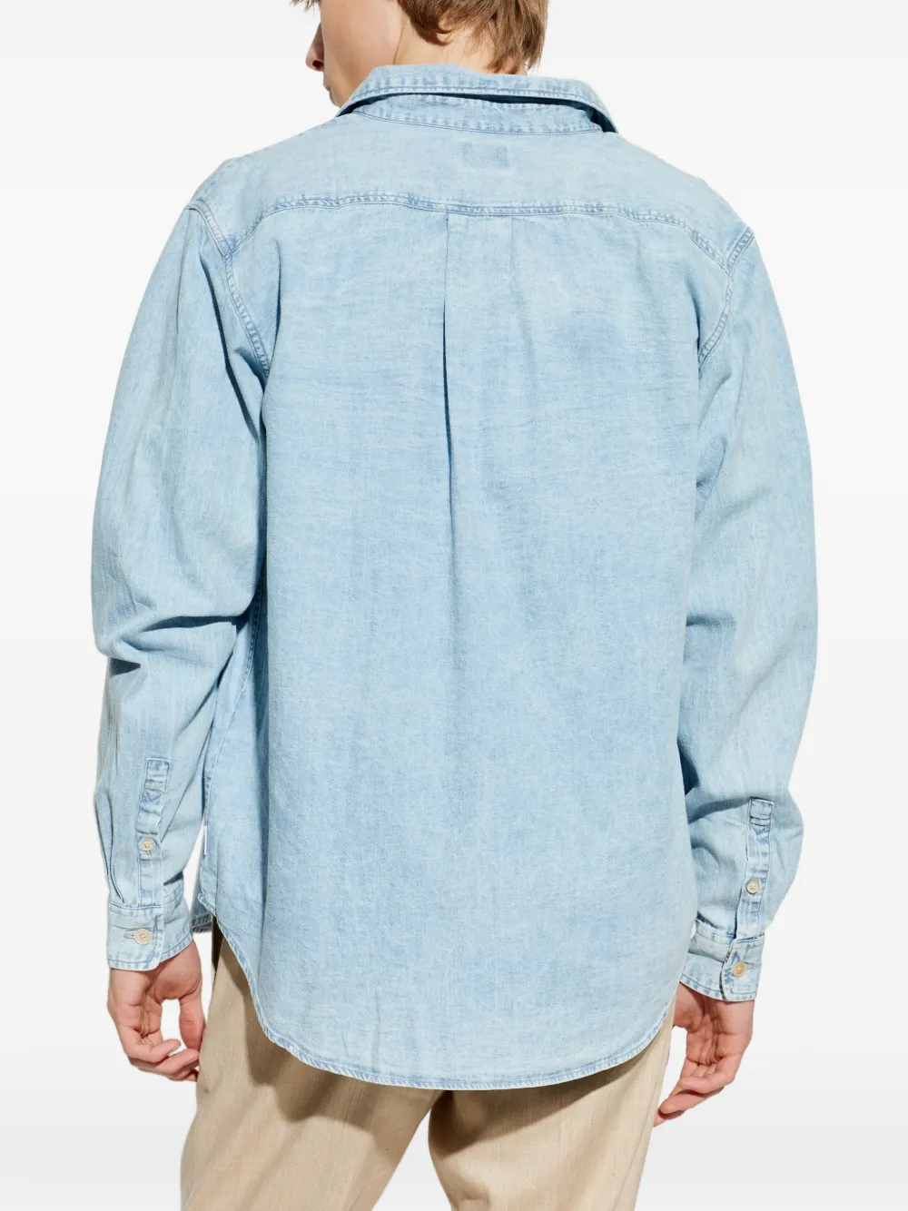 PS Paul Smith Denim overhemd met zak met knopen Blauw