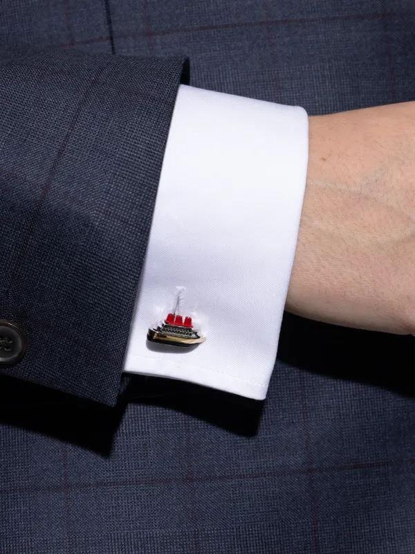 Paul Smith Cruise Ship Cufflinks in Silver