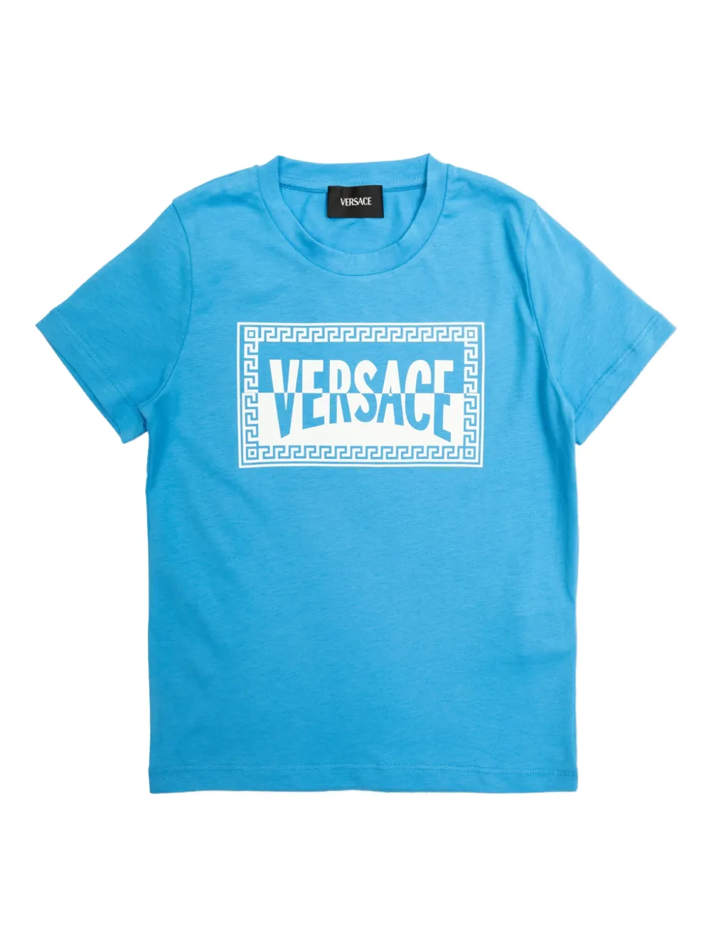 Versace Kids logo-detail T-shirt - Blu